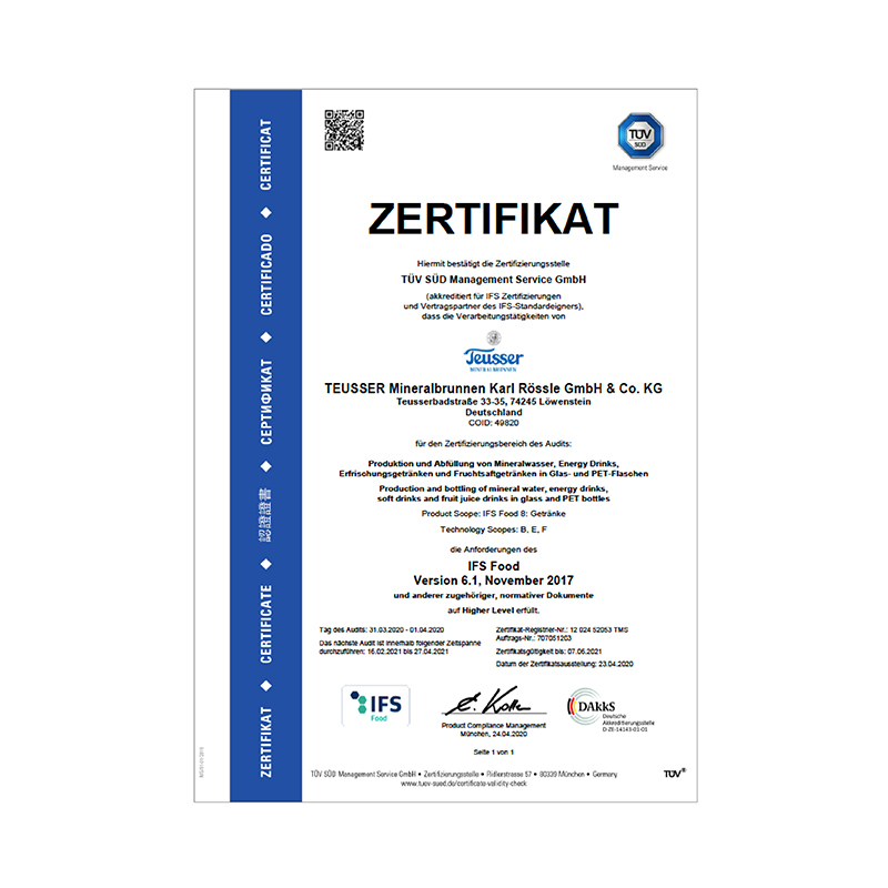 IFS-Zertifikat 2020 Deutsch