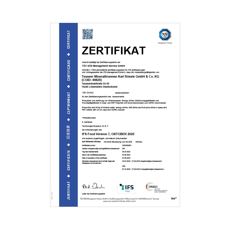 IFS-Zertifikat 2022 Deutsch